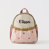 Children's Backpack Cute Spliced Apple Embroidery Schoolbag Baby Mini